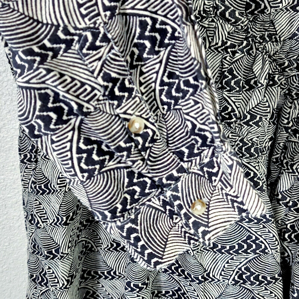 By Anthropologie Shirt Dress Size M Grey Bohocore Geometric Transitional - Picture 5 of 11
